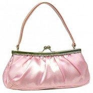 Evening Bag - Satin w/ Embellished Rhinestones – Pink – BG-40639PNK